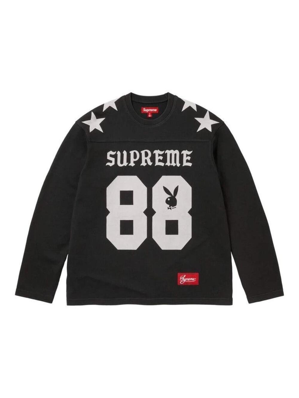Supreme x Playboy L/S Football Top Black • Large